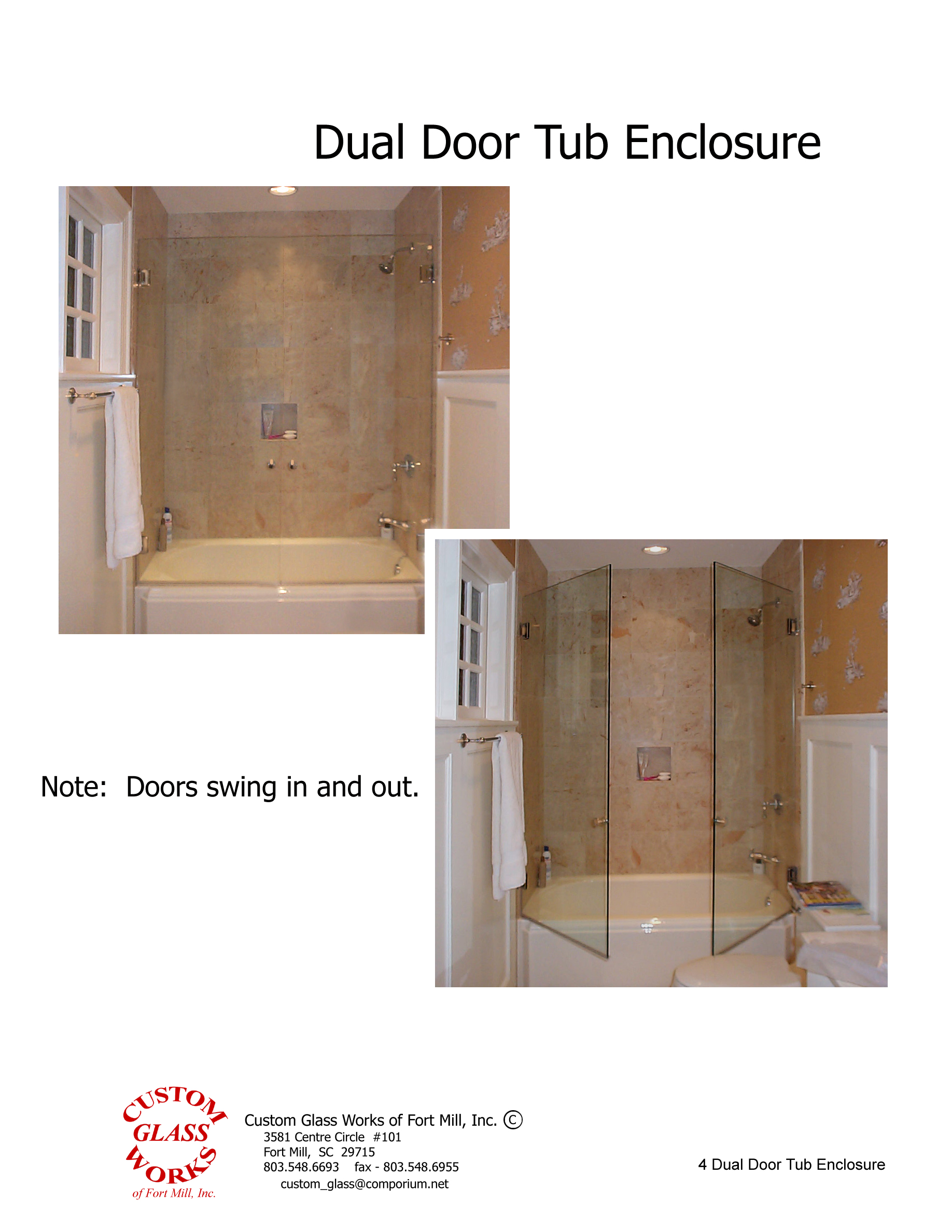 4 Dual Door Tub Enclosure